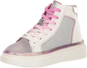 Steve Madden Girls Shoes Girls Glossy Sneaker, White Multi, 9 Toddler