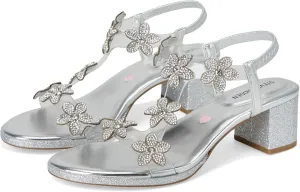 Steve Madden Girls Shoes Girls Savvy Heeled Sandal, Silver, 2 Little Kid