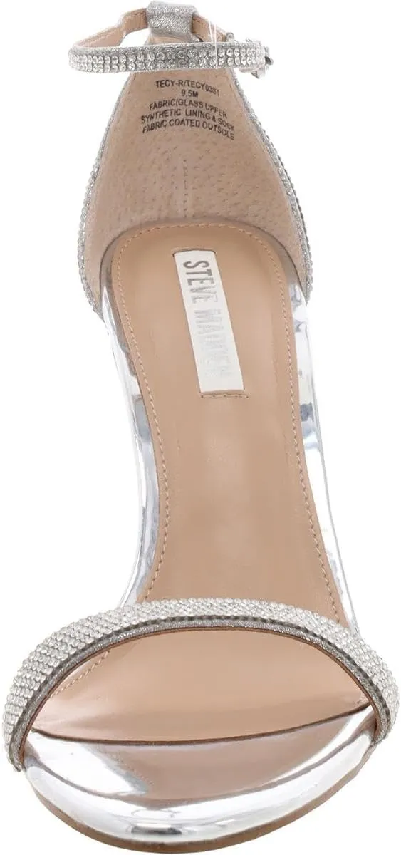 Steve Madden Womens Tecy Rhinestone Metallic Ankle Strap