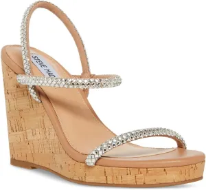 Steve Madden Womens Udell Cork Slip On Wedge Sandals