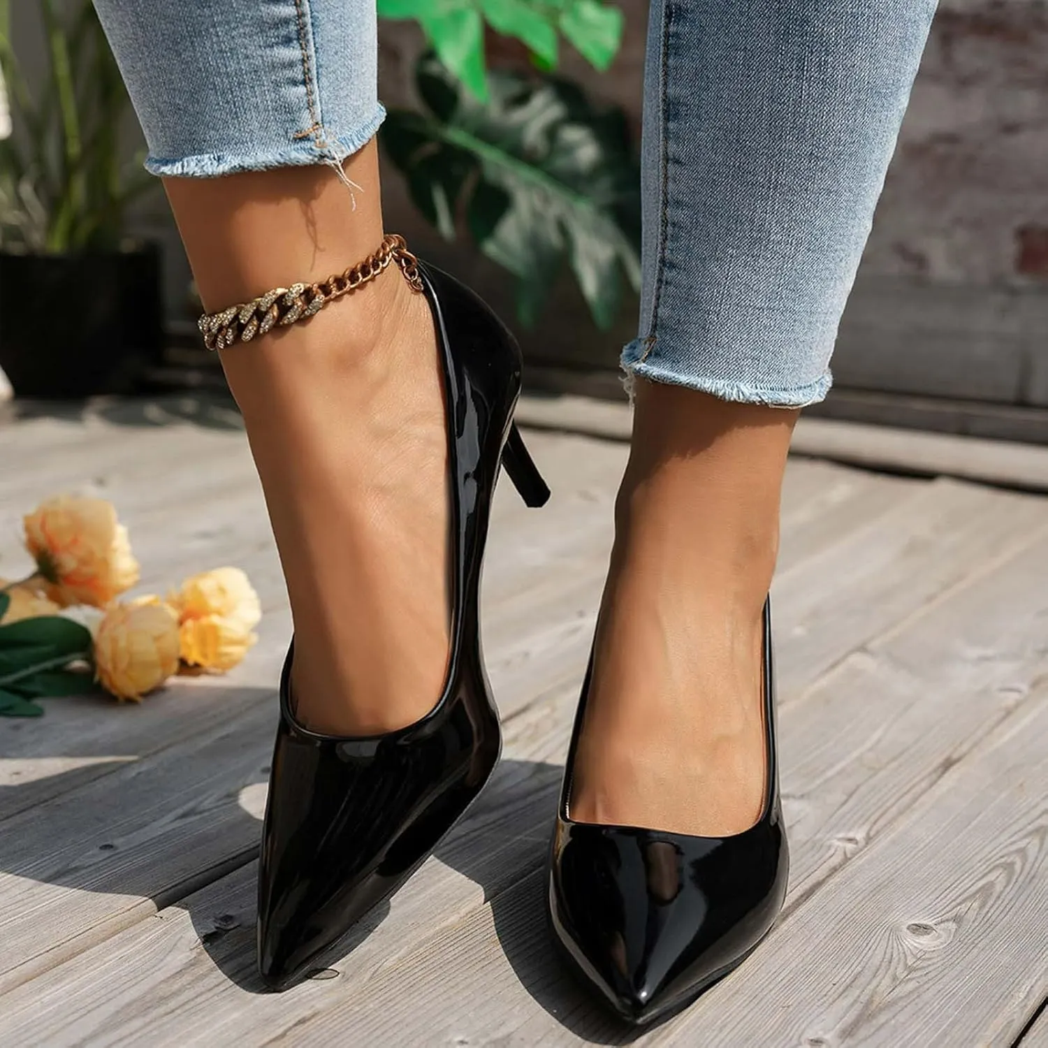 Stiletto Heels Dress Shoes for Women Comfy Party Closed Toe Heels Business Shoes for Women Low Heel