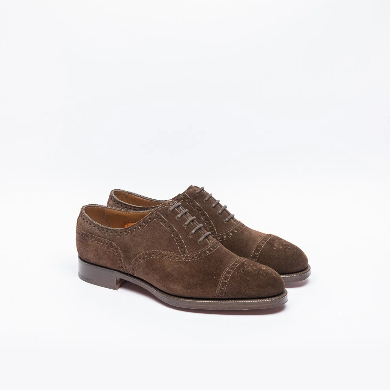 Stringata oxford Edward Green Cadogan in camoscio marrone (Mocca Suede)