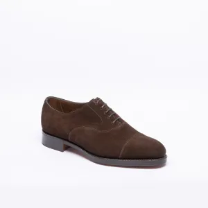 Stringata oxford Edward Green Chelsea in camoscio marrone (Mink suede)