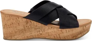 Style & Co. Womens VIOLETTE Cork Open Toe Wedge Sandals Black 8.5 Medium (B,M)
