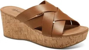Style & Co. Womens VIOLETTE Cork Open Toe Wedge Sandals Tan 8 Medium (B,M)