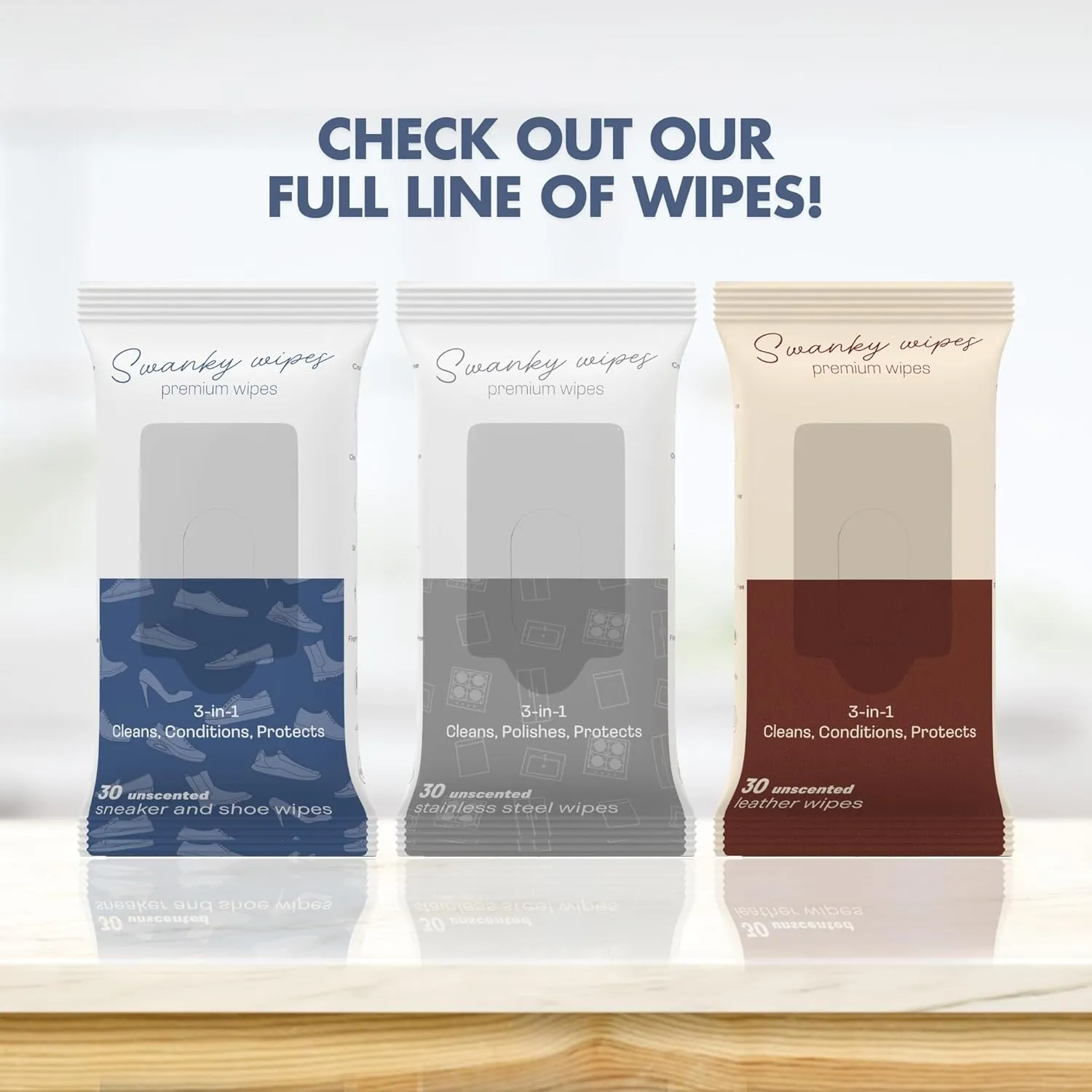 Swanky Shoe Cleaner Wipes - Leather and Sneaker Cleaner, Removes Dirt, Grime and Stains, Quick & Easy Shoe Sole and Boot Cleaning Wipes, Essential Shoe Cleaning Supplies - Soft Wipes, 90 Count