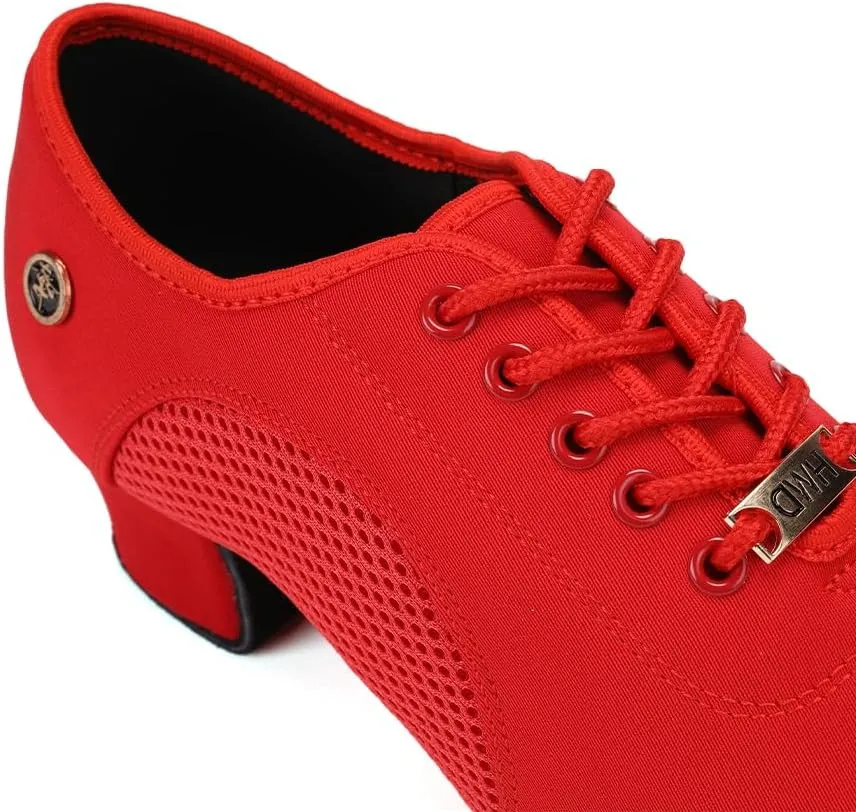 SWDZM Women's Latin Dance Shoes Lace-up Ballroom Modern Salsa Rhythm Teaching Practice Dance Shoes,Model RY1801