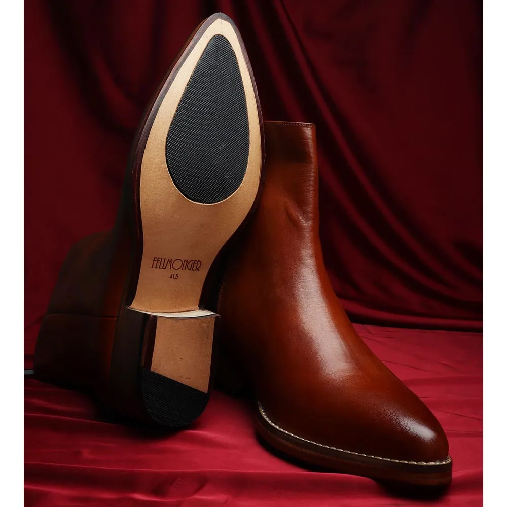 Tan Classic Zip Cowboy Boots