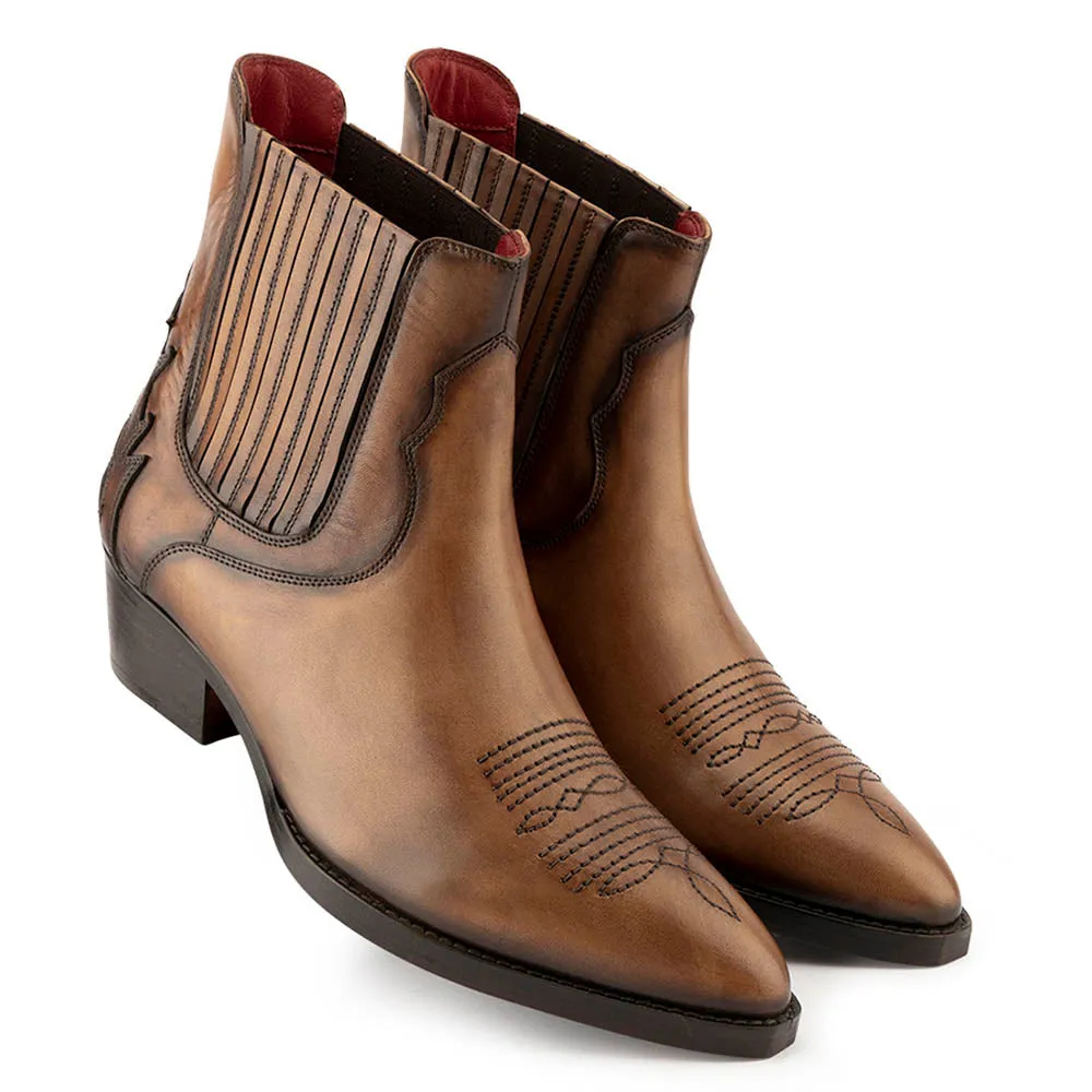 Tan Patina Classic Cowboy Boots