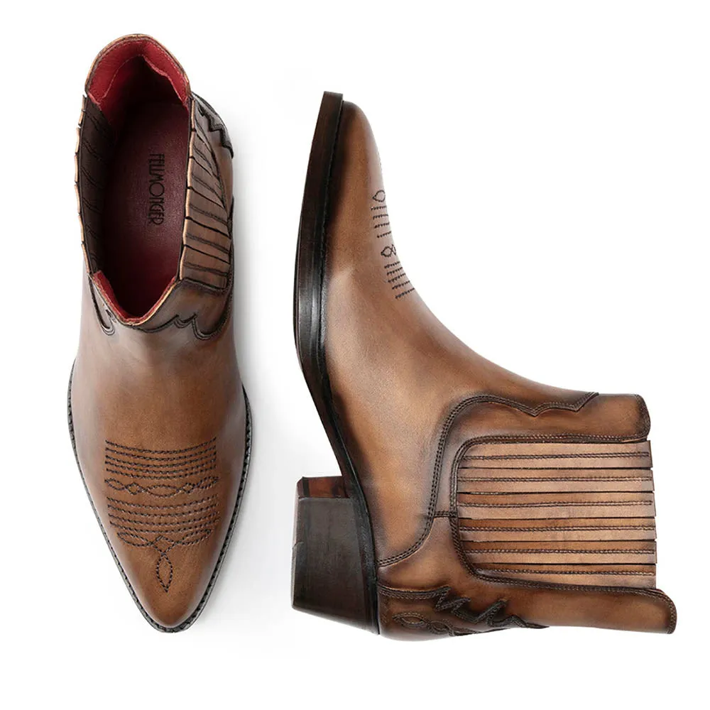 Tan Patina Classic Cowboy Boots