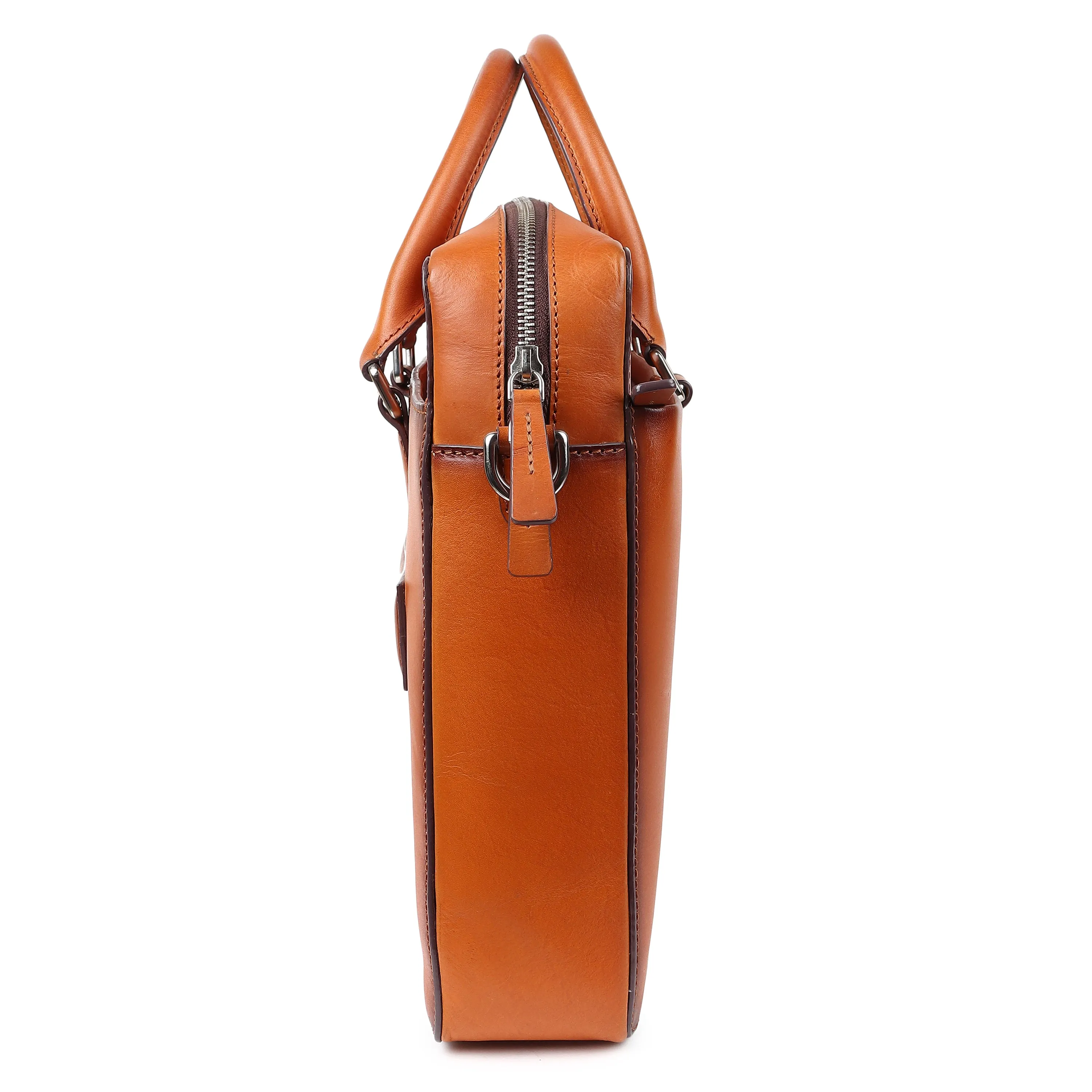 Tan Patina Classic Laptop Bag