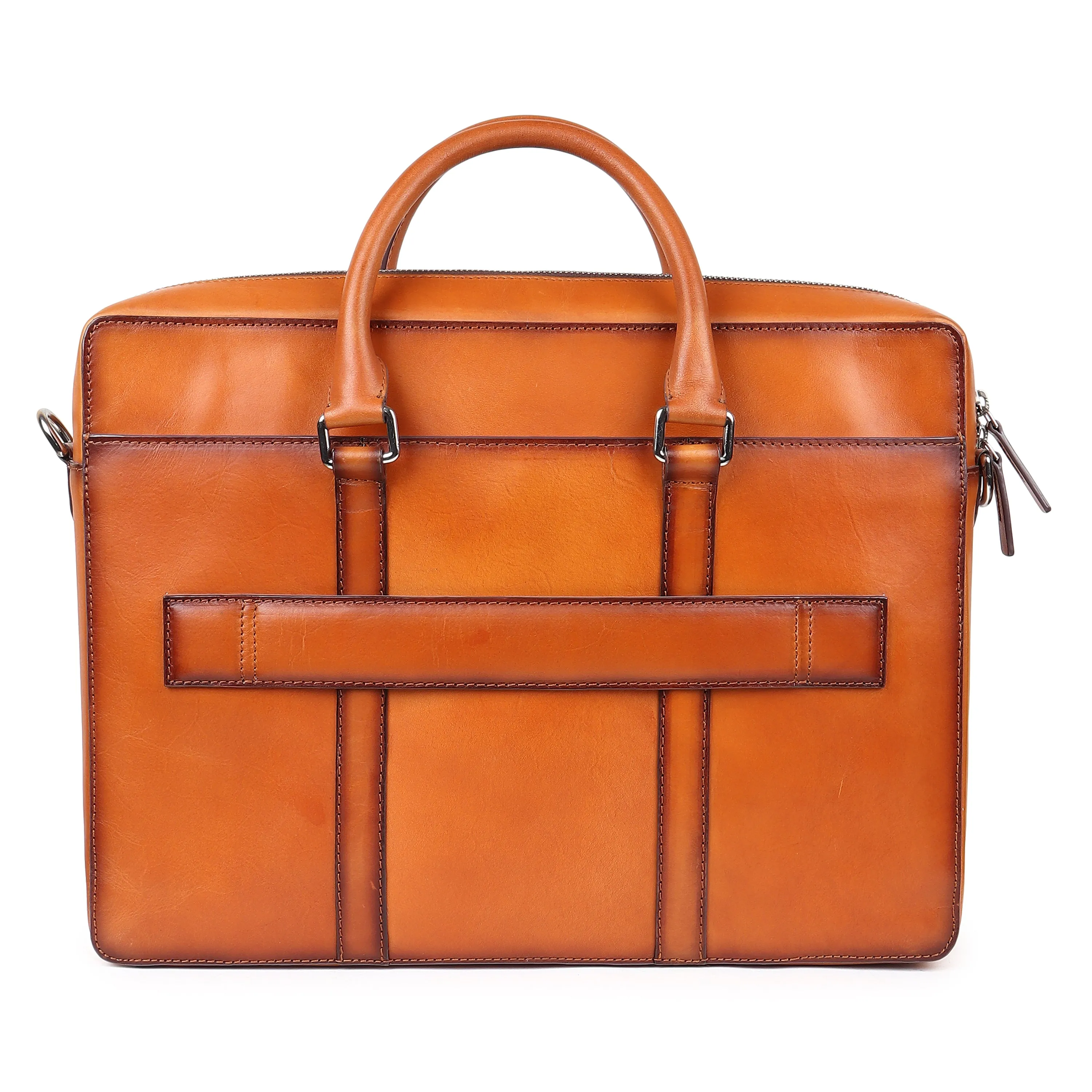 Tan Patina Classic Laptop Bag