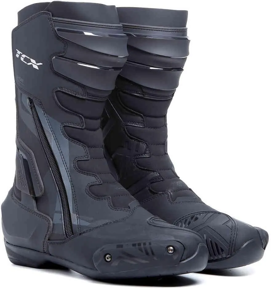 TCX Men's Classic Motorcycle Boot, Sporty, Certified, Microfibre Upper, Side Elastic Zipper and Velcro Closure