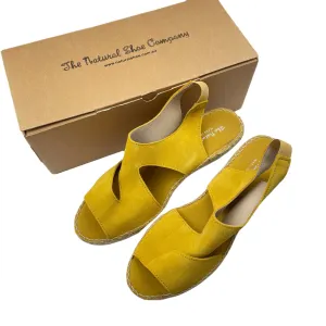 The Natural Shoe mustard suede leather espadrille wedge sandals, Made in Spain, EU 41, size 10, BNWT