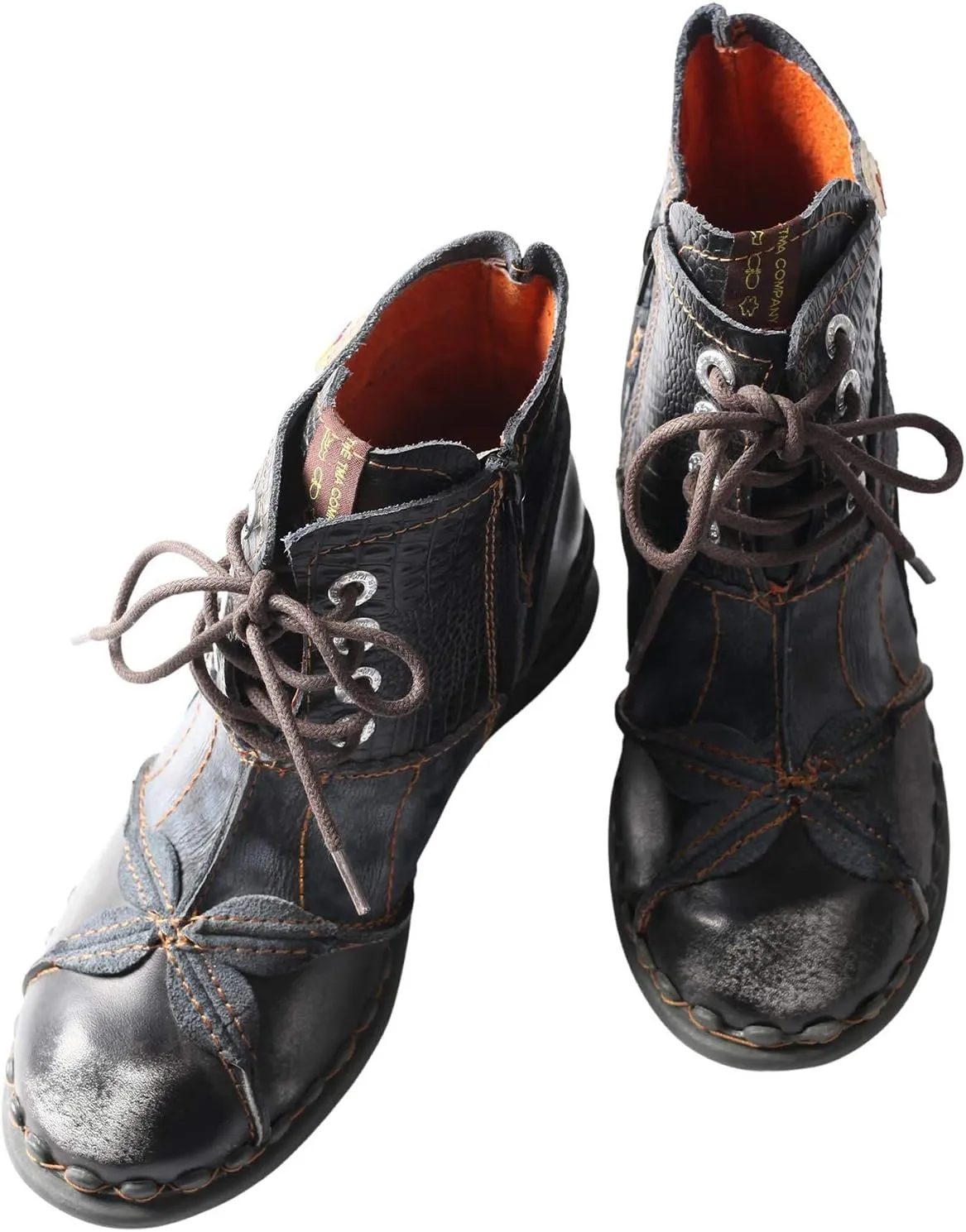 TMA EYES Brand Washed Leather Oxford Women's Boots Mother Shoes