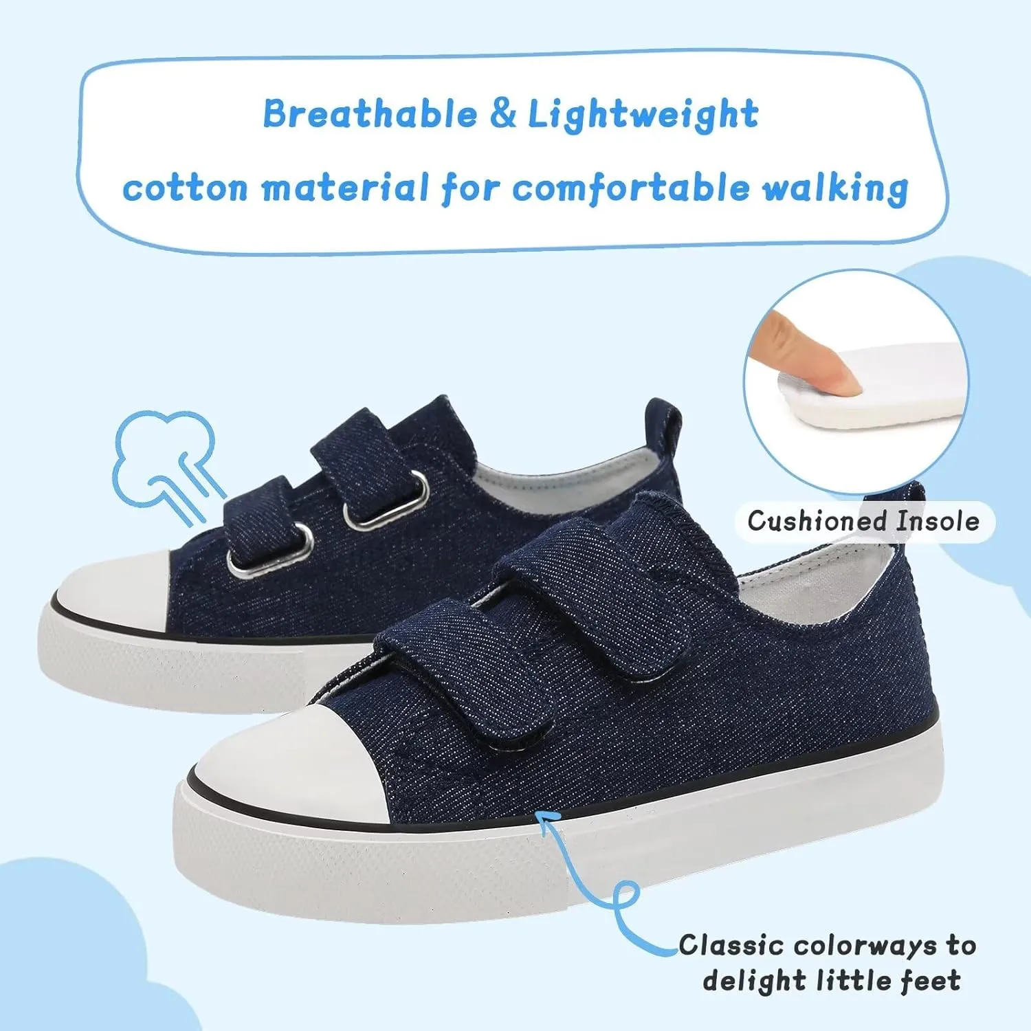 Toddler Canvas Shoes Girls High Top Sneakers Little Big Kids Boys Walking Cushioned Shoes Toddler 8-Big Kid 3