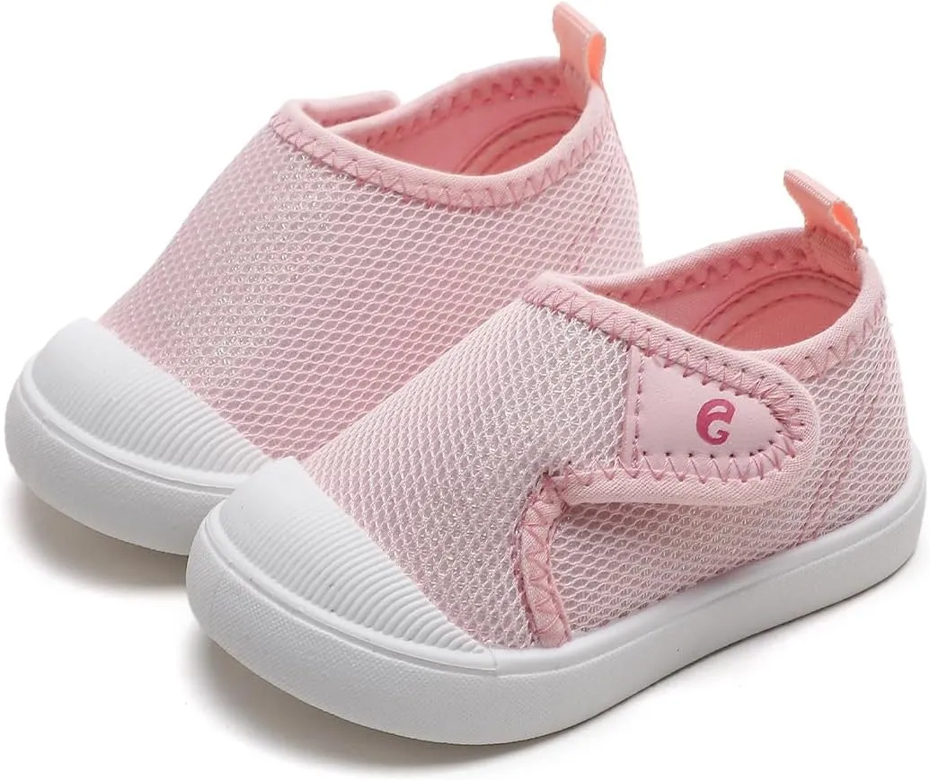 Toddler Girls Boys Shoes Kids Canvas Sneakers with Cartoon Print Adjustable Velcro Strap