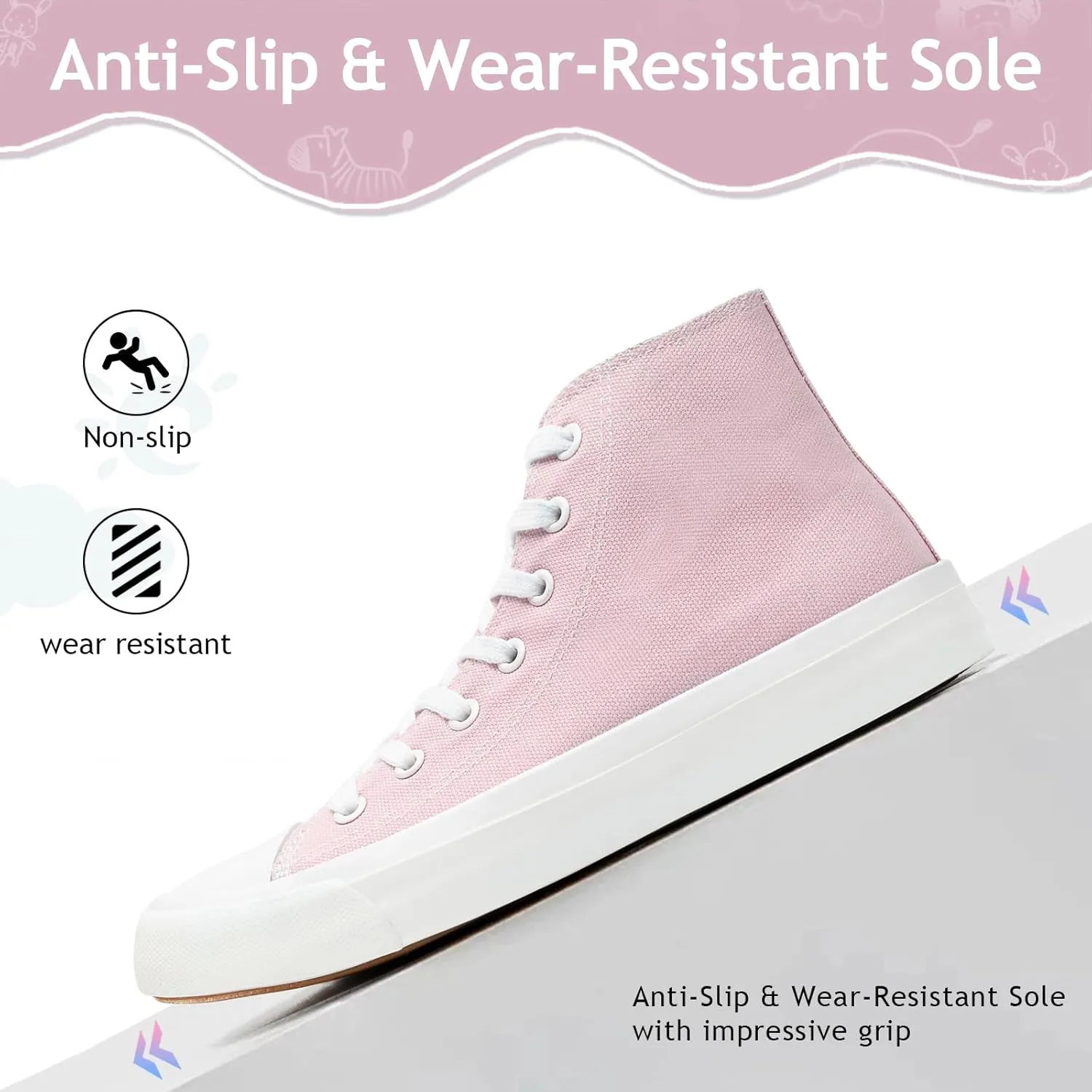 Toddler Sneakers for Girls Boys High Top Kids Lace Up Canvas Fashion Shoes Comfortable Classic Casual Running Walking Shoe