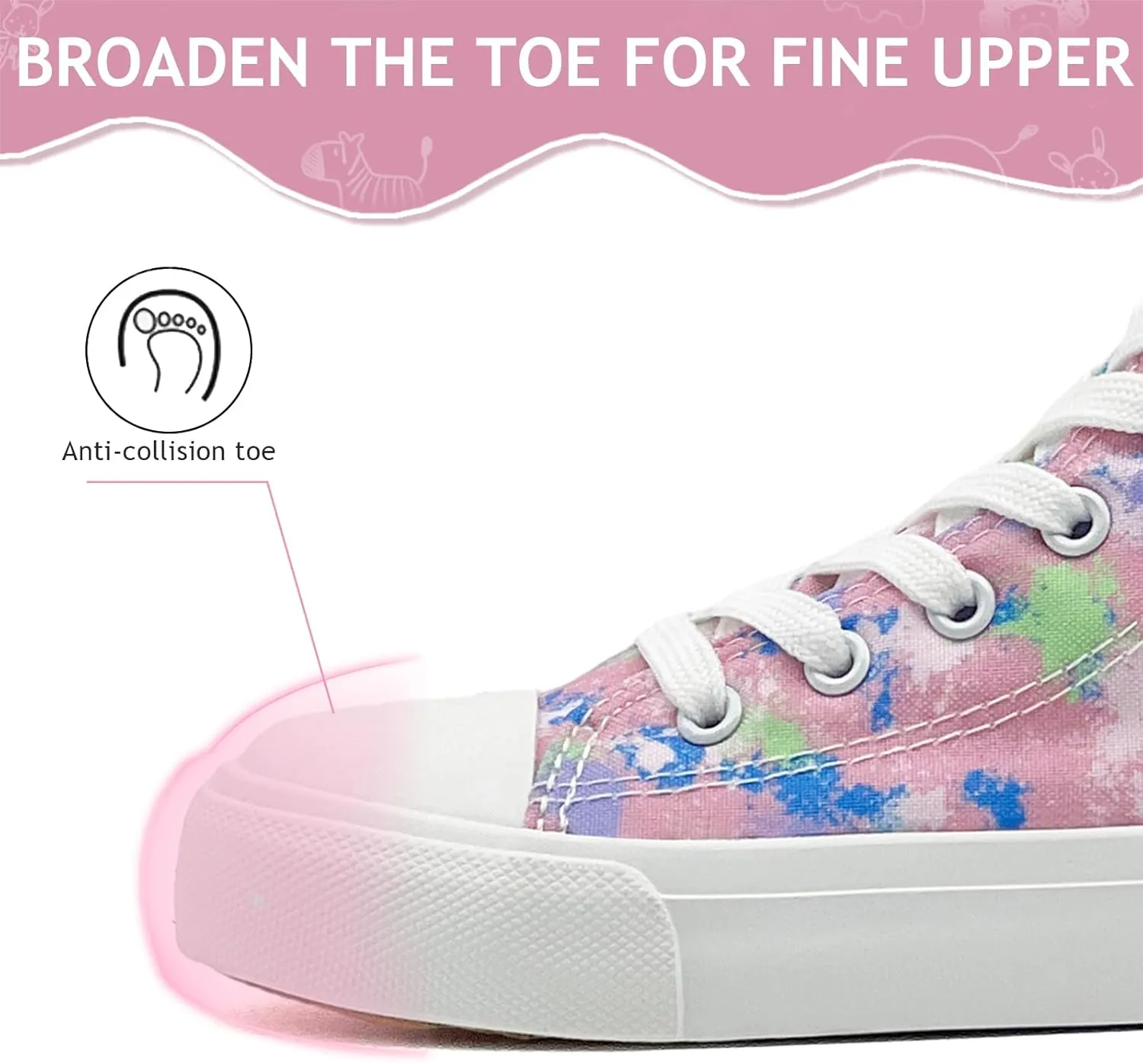 Toddler Sneakers for Girls Boys High Top Kids Lace Up Canvas Fashion Shoes Comfortable Classic Casual Running Walking Shoe