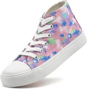 Toddler Sneakers for Girls Boys High Top Kids Lace Up Canvas Fashion Shoes Comfortable Classic Casual Running Walking Shoe