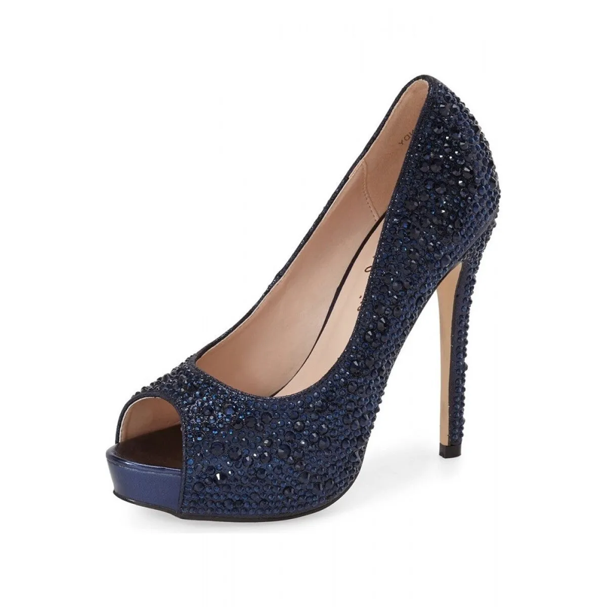 Toe Candie Lauren Bluetooth-enabled Peep Wholesale pricing 12 Lorraine Wedding Rhinestone Pumps Prom Platform Dress
