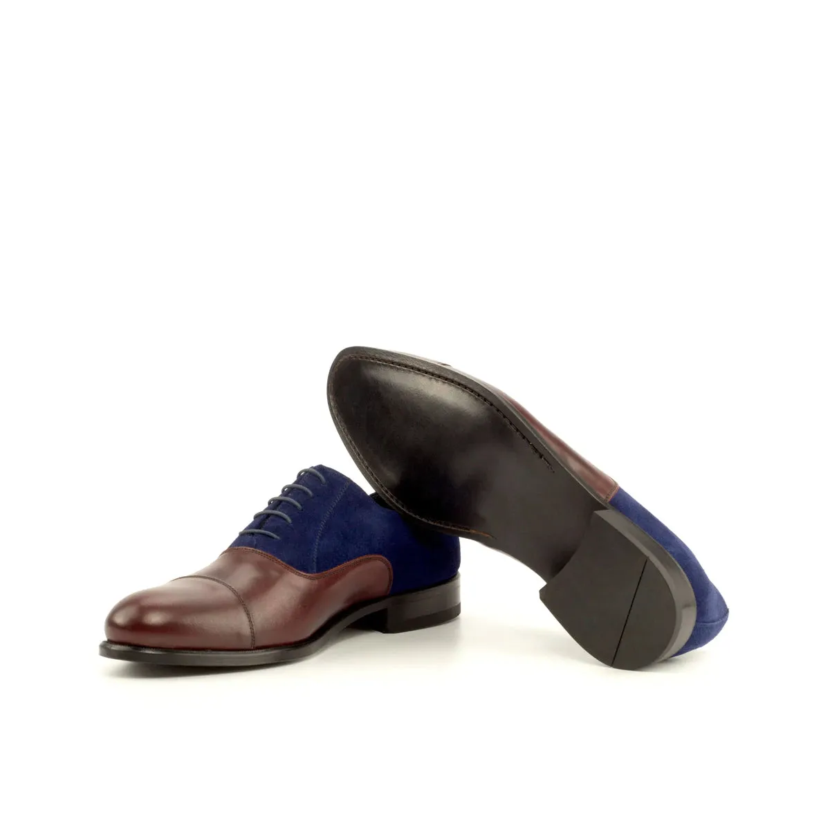 Toe Cap Oxford - Burgundy with Luxury Suede