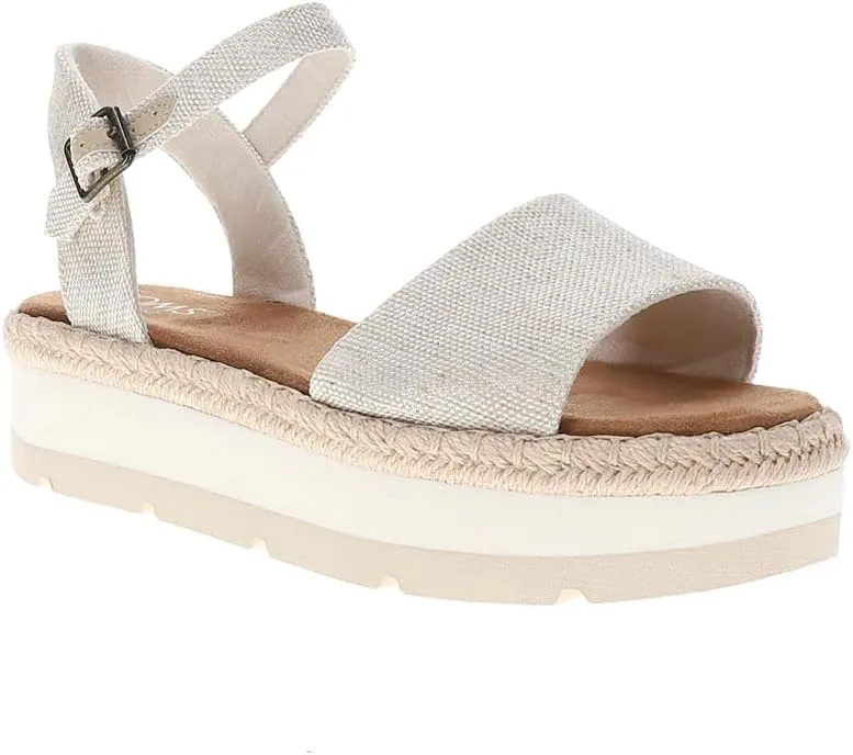 TOMS Womens Ronan Platform Ankle Strap Casual Sandals Casual Low Heel 1-2" - Beige