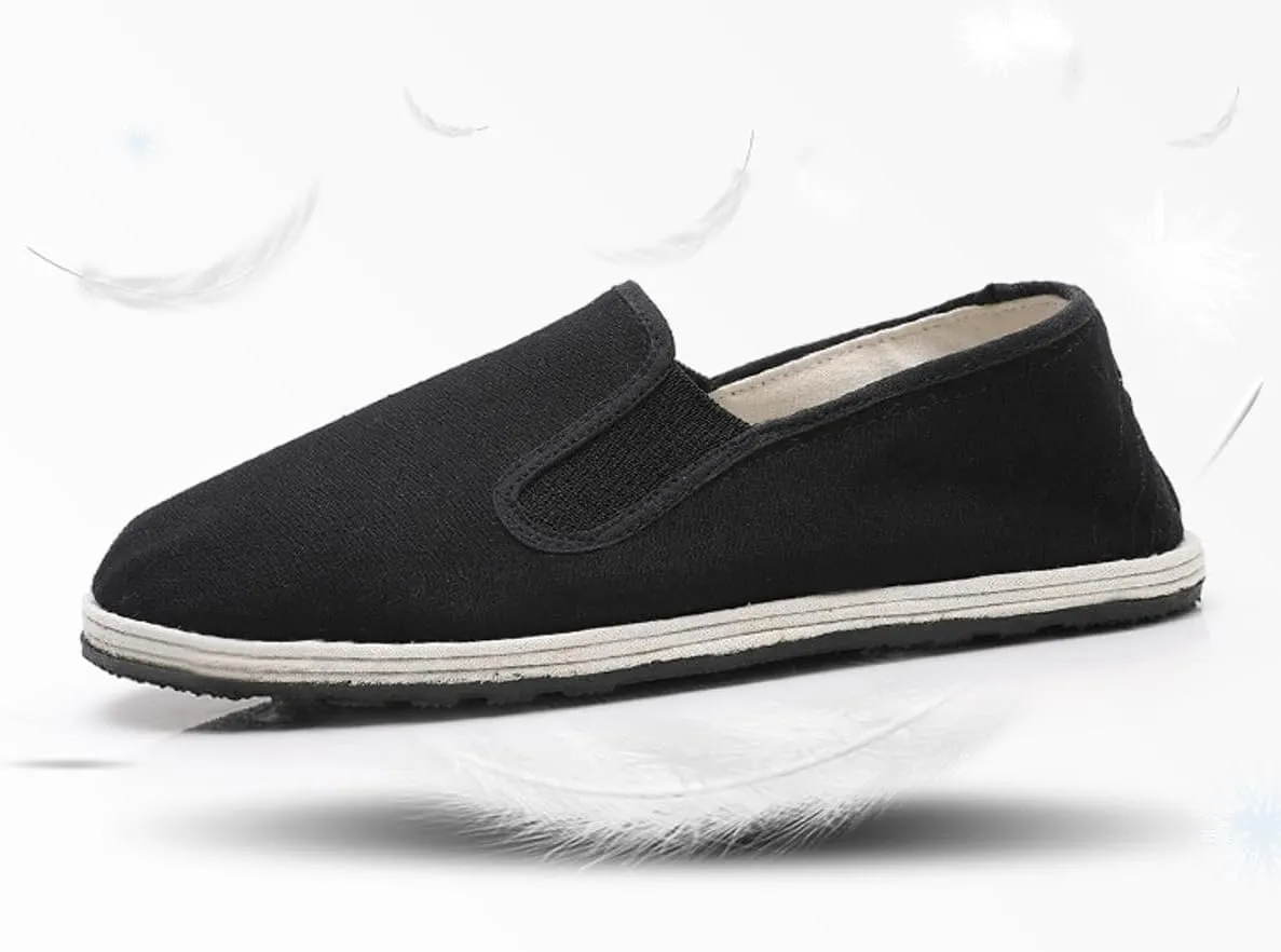 Traditional Chinese Handmade Cloth Shoes and kung fu Shoes Black