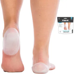 Tuli's Classic Gel Heel Cups, Cushion Insert for Shock Absorption and Plantar Fasciitis and Heel Pain Relief, Made in the USA, 1 Pair, Large