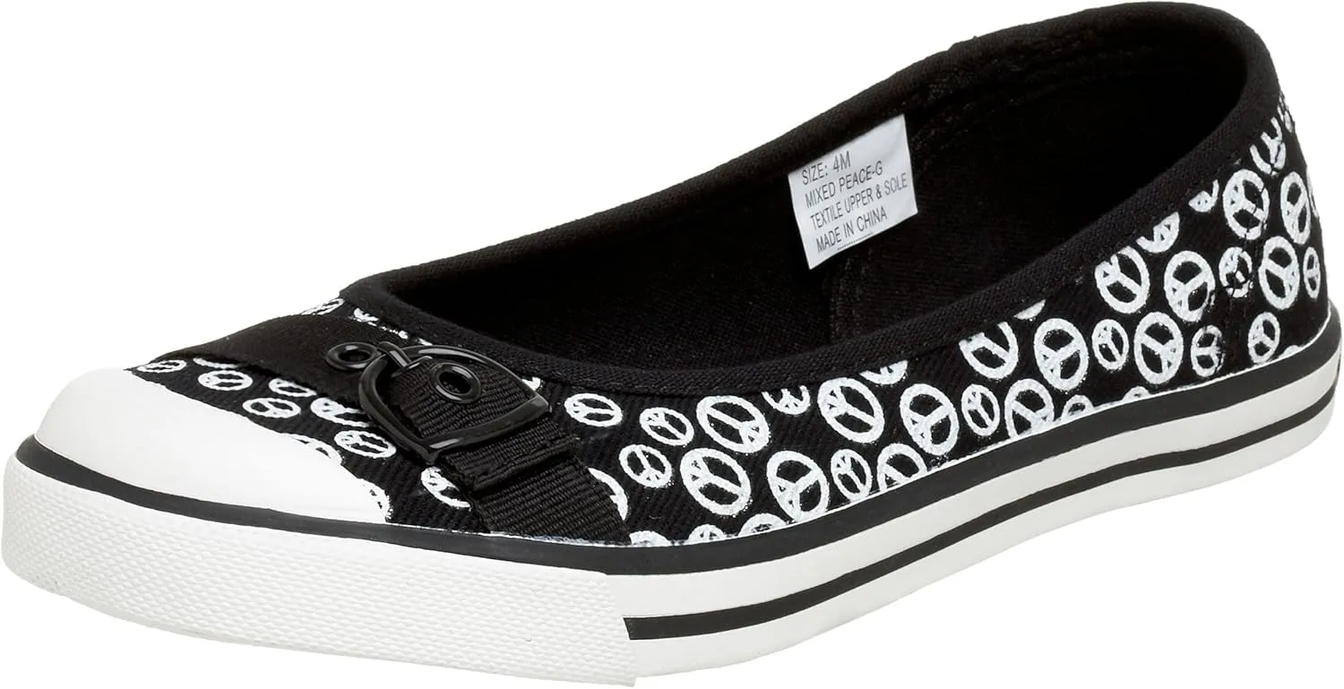 UNIONBAY Little Kid/Big Kid Mixed Peace Sneaker,Black,2.5 M US Little Kid