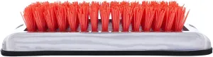 United Pacific 90055 Stainless Shoe/Boot Scraper w/Nylon Brush, 430 Stainless Steel Housing – Red Brush – ONE Unit