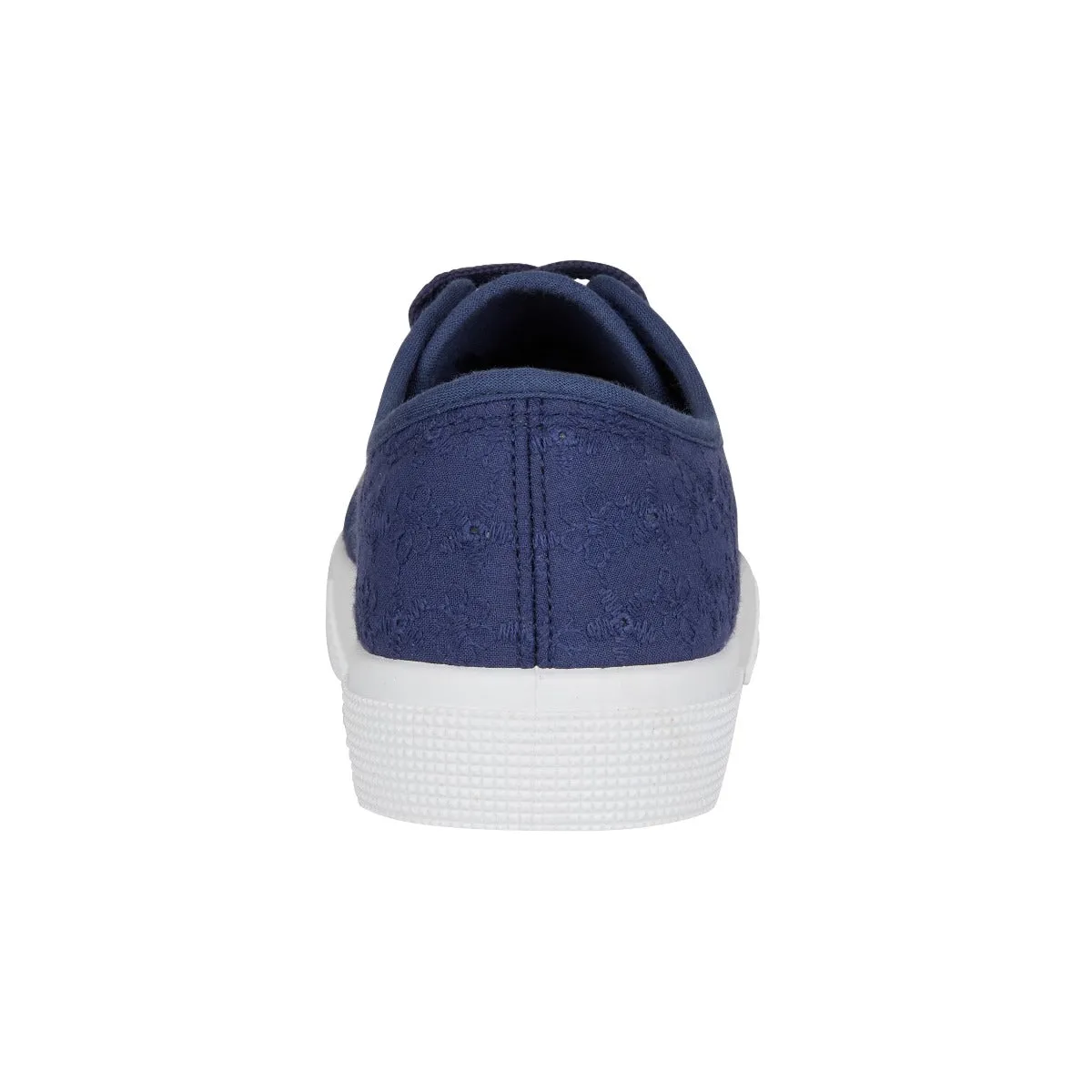 Urban Jacks Zita Women's Broderie Anglaise Lace Up Canvas Shoe Navy