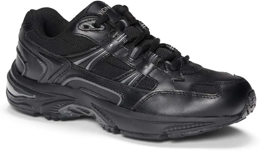 Vionic Women's Walker Classic Walking Shoes with Concealed Orthotic Arch Support Black Leather 9.5 Medium US
