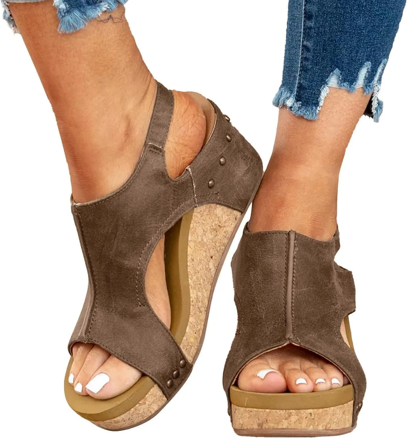 Wedge Sandals for Women 2025 New Platform Ankle Strap Open Toe Espadrilles Wedge Heels Sandals Comfortable Dressy Casual Boho Summer Beach Vacation Ladies Shoes