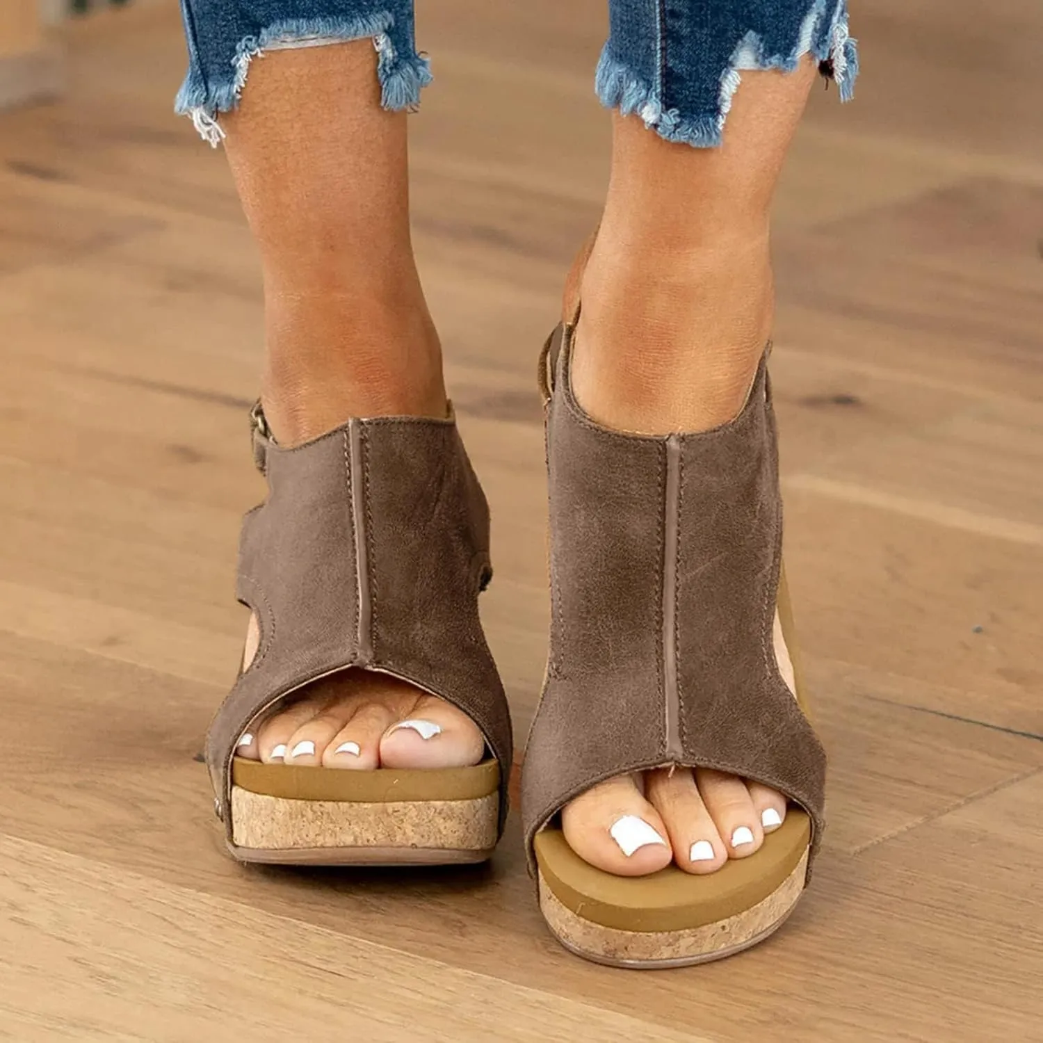 Wedge Sandals for Women 2025 New Platform Ankle Strap Open Toe Espadrilles Wedge Heels Sandals Comfortable Dressy Casual Boho Summer Beach Vacation Ladies Shoes