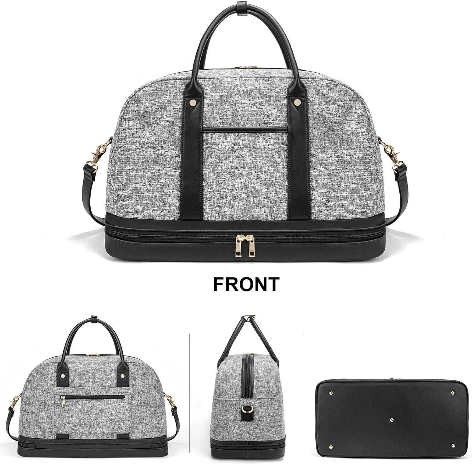 Weekender Bag for Women Canvas Overnight Bag Large Travel Tote Bag Carry on Shoulder Duffle Bag With Shoe Compartment,Perfect for Travel/Daily Use/Birthday Gift …