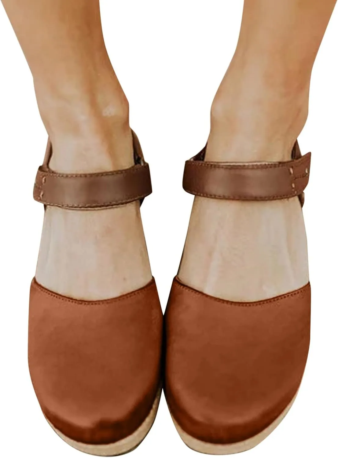 Women Sandals Wedge Low Heel Roman Wedge Ladies Fashion Elastic Strap Carved Breathable Shoes Thick Soled Wedges Casual Sandals Women Shoes Size 12 Wide Sandals (Brown, 7.5)