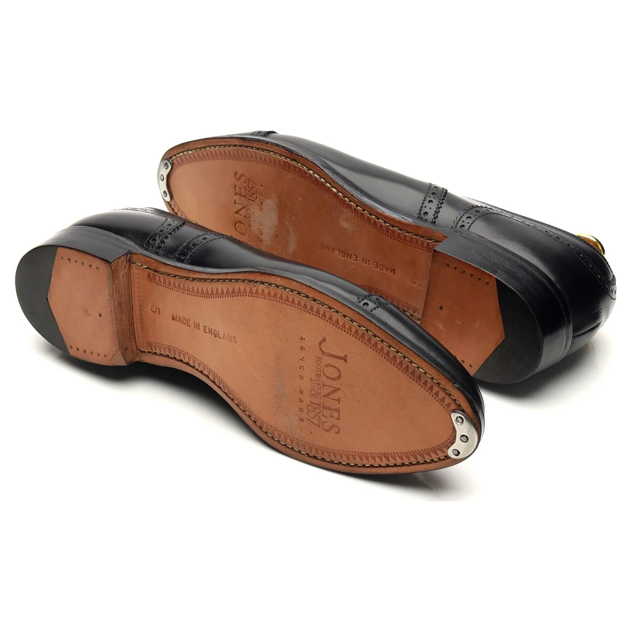 Women's Black Leather Oxford Brogues UK 5 E