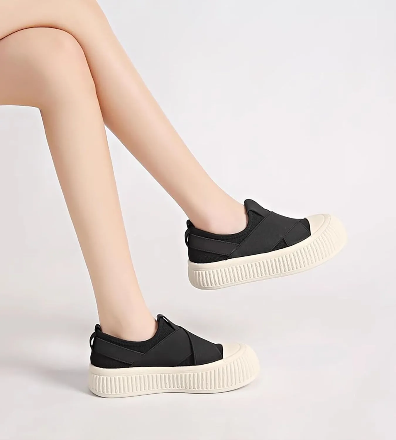 Women's Canvas Shoes Slip Shoes Cloud Slides Shoes Thick Bottom Shoes Board Shoes Walking Shoes Road Shoes Running Shoes Biscuit Shoes Flat One Stirrup Shoes Foam Household Shoes