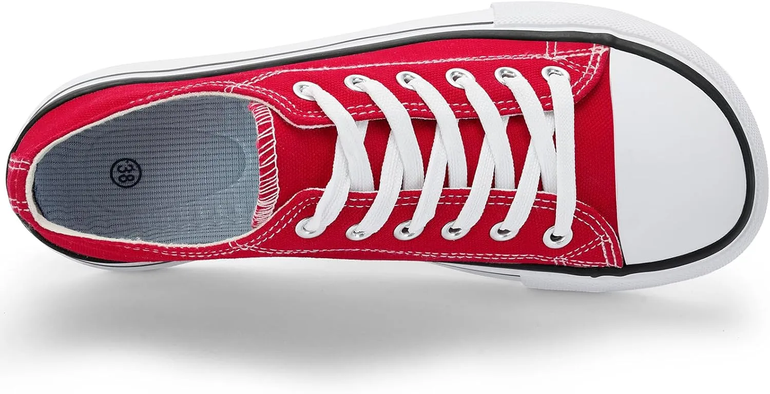 Women's Canvas Tennis Casual Walking for Women Fashion Sneaker Wide Toe Shoes