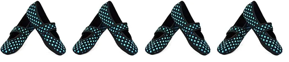 Women's Classic, Black with Blue Polka Dots, Large (Pack of 2)