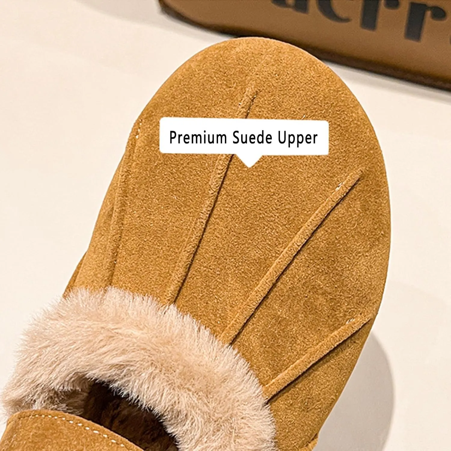 Women's Fur Lined Clogs Lady Suede Cork Clogs Slip On Wedge Clogs Winter Warm Fuzzy Platform Clogs Slippers