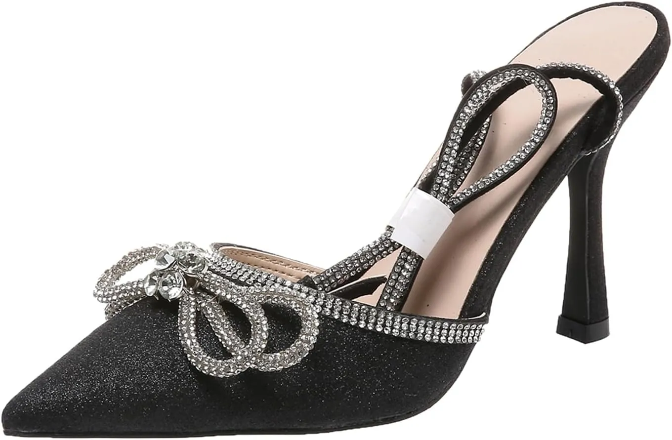 Women's High Heels Destiny Closed Toe Strappy Heels Sexy Rhinestone Ankle Strap Pumps Wedding Bridal Party Dress Shoes