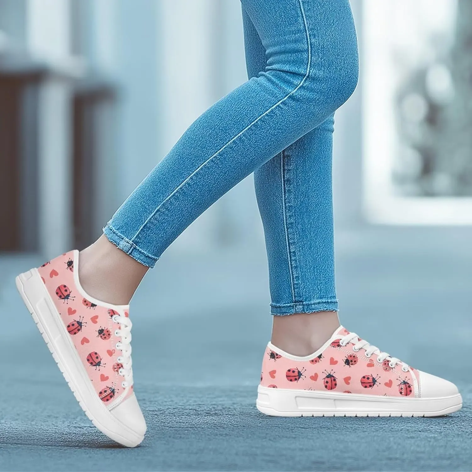 Women's Lightweight Canvas Slip on Shoes Tennis Walking Shoe Casual Retro Loafers SizeUS 6-13.5