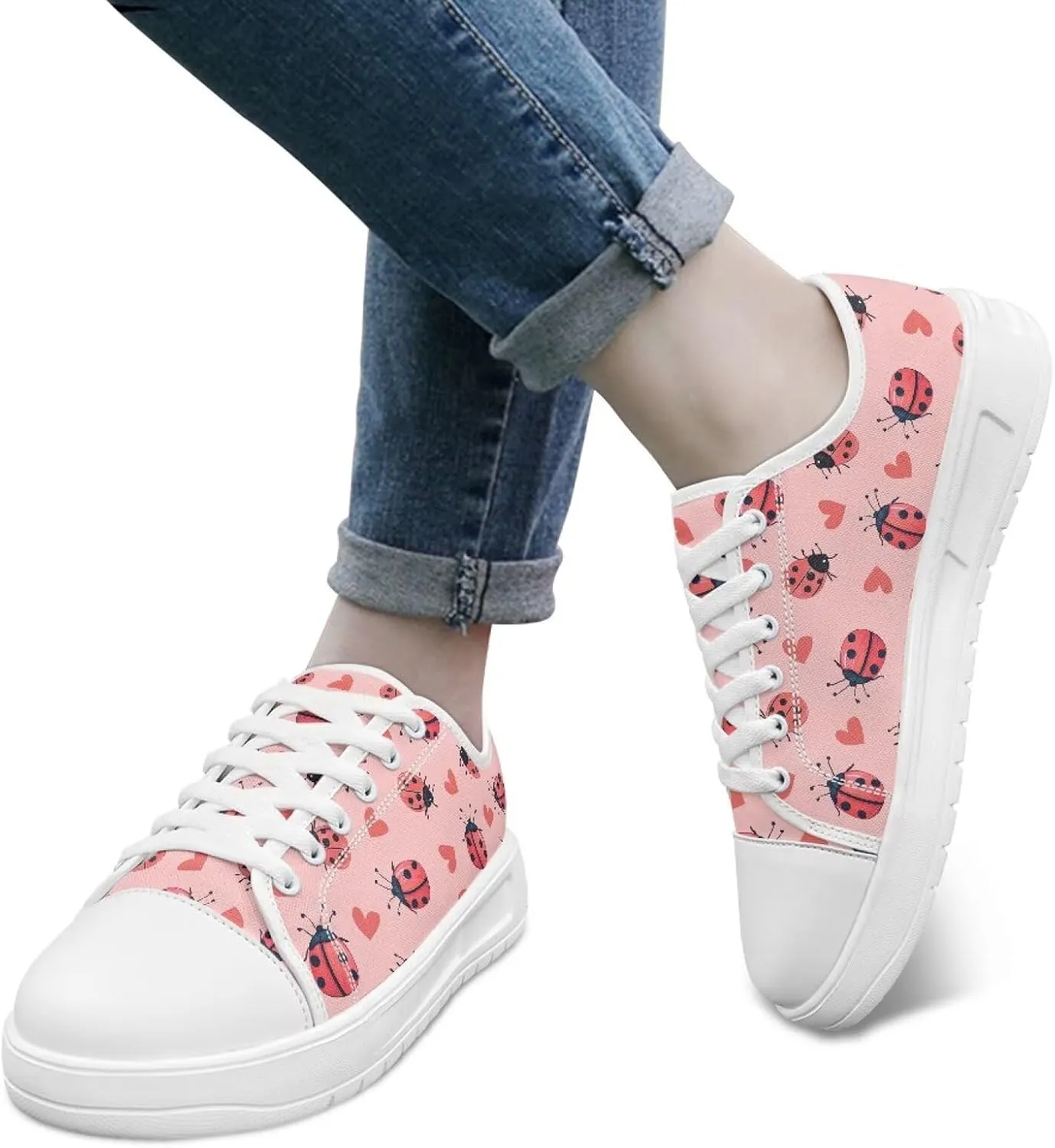 Women's Lightweight Canvas Slip on Shoes Tennis Walking Shoe Casual Retro Loafers SizeUS 6-13.5