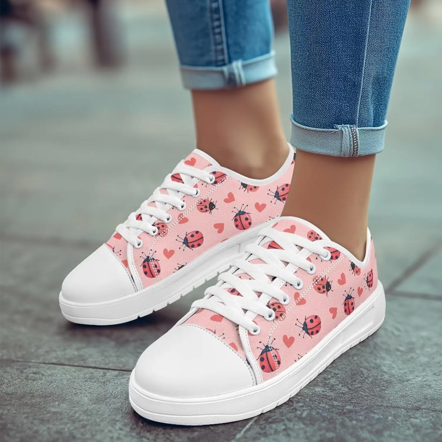 Women's Lightweight Canvas Slip on Shoes Tennis Walking Shoe Casual Retro Loafers SizeUS 6-13.5