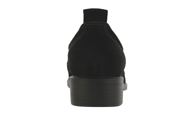 Women's Saddle Oxford Dress Shoe in Black Suede