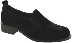 Women's Saddle Oxford Dress Shoe in Black Suede