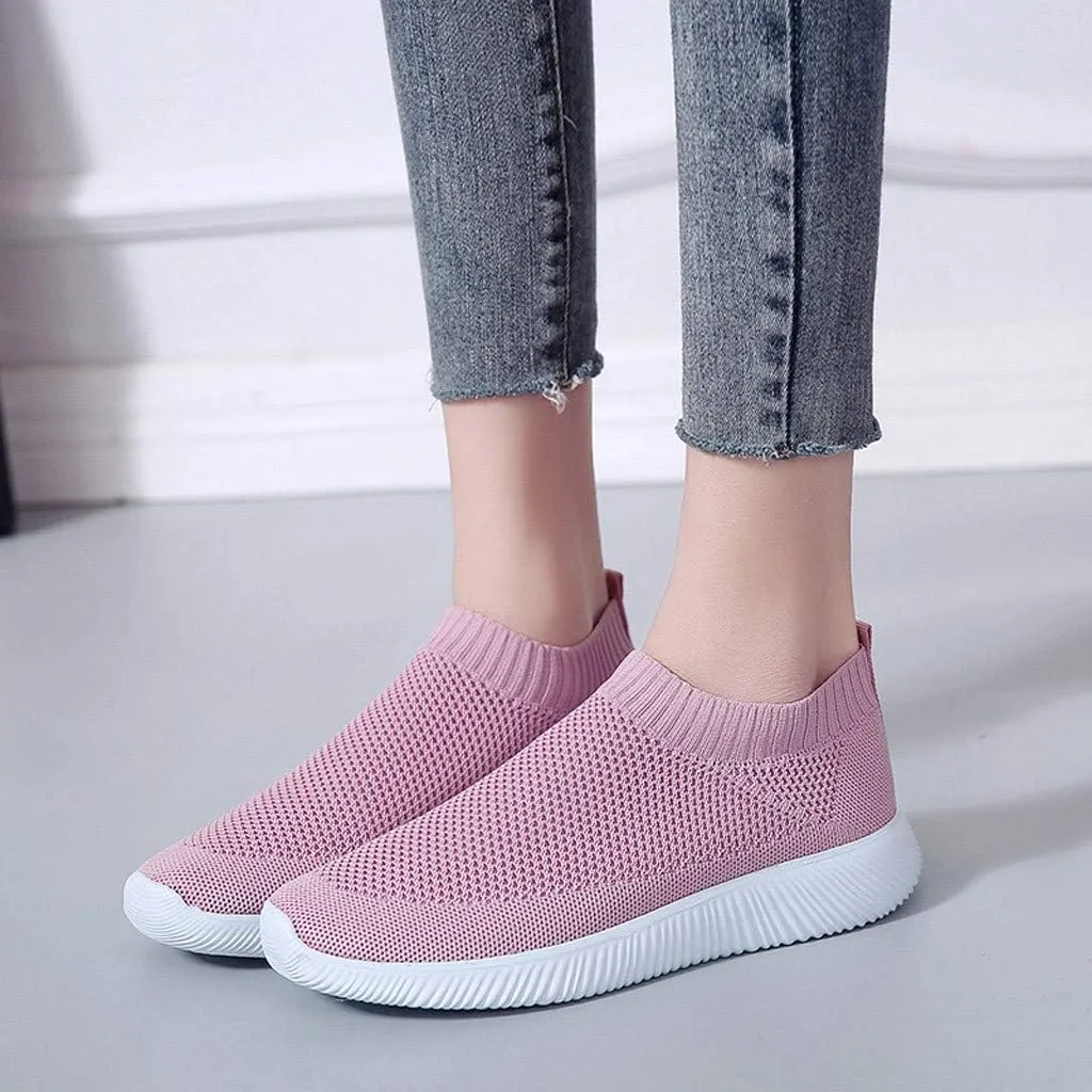 Women's Slip On Walking Shoes Running Comfortable Non Slip Work Shoes Women High Top Casual Tennis Shoes Slip On Sneakers White Tennis Shoe White Loafers