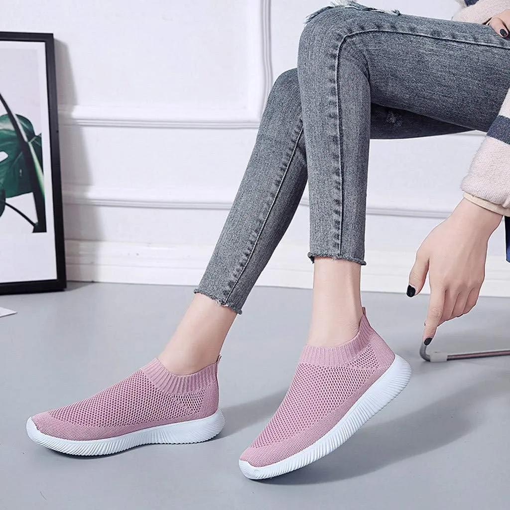Women's Slip On Walking Shoes Running Comfortable Non Slip Work Shoes Women High Top Casual Tennis Shoes Slip On Sneakers White Tennis Shoe White Loafers